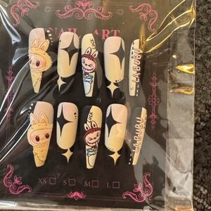 Labubu Nail Art‎ Press On Nails Cartoon False Nail Tips Handmade